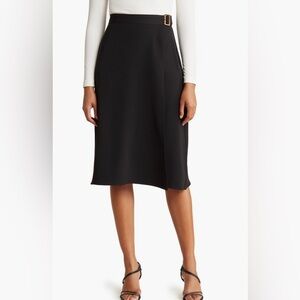 A-Line Wrap Midi Skirt